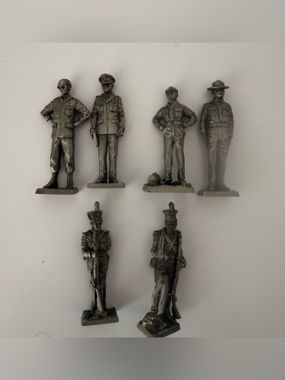 Vintage Fine Pewter Military Figures Lot of 6 Lance USA Army Marine USAF 1978-85